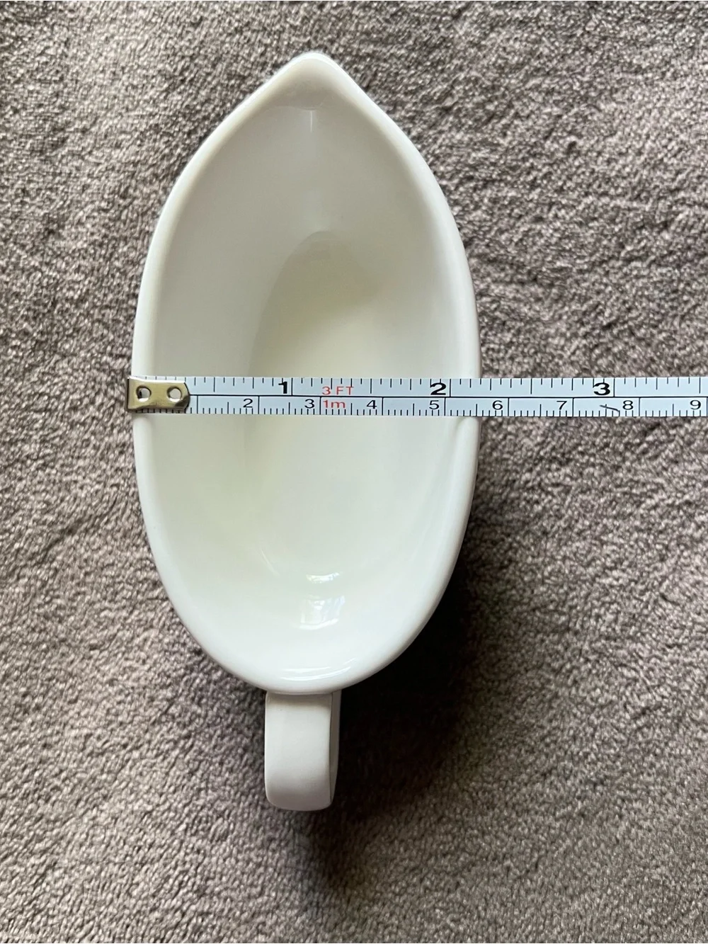 Buffalo David Bitton White Ceramic Sauce Boat with Handle